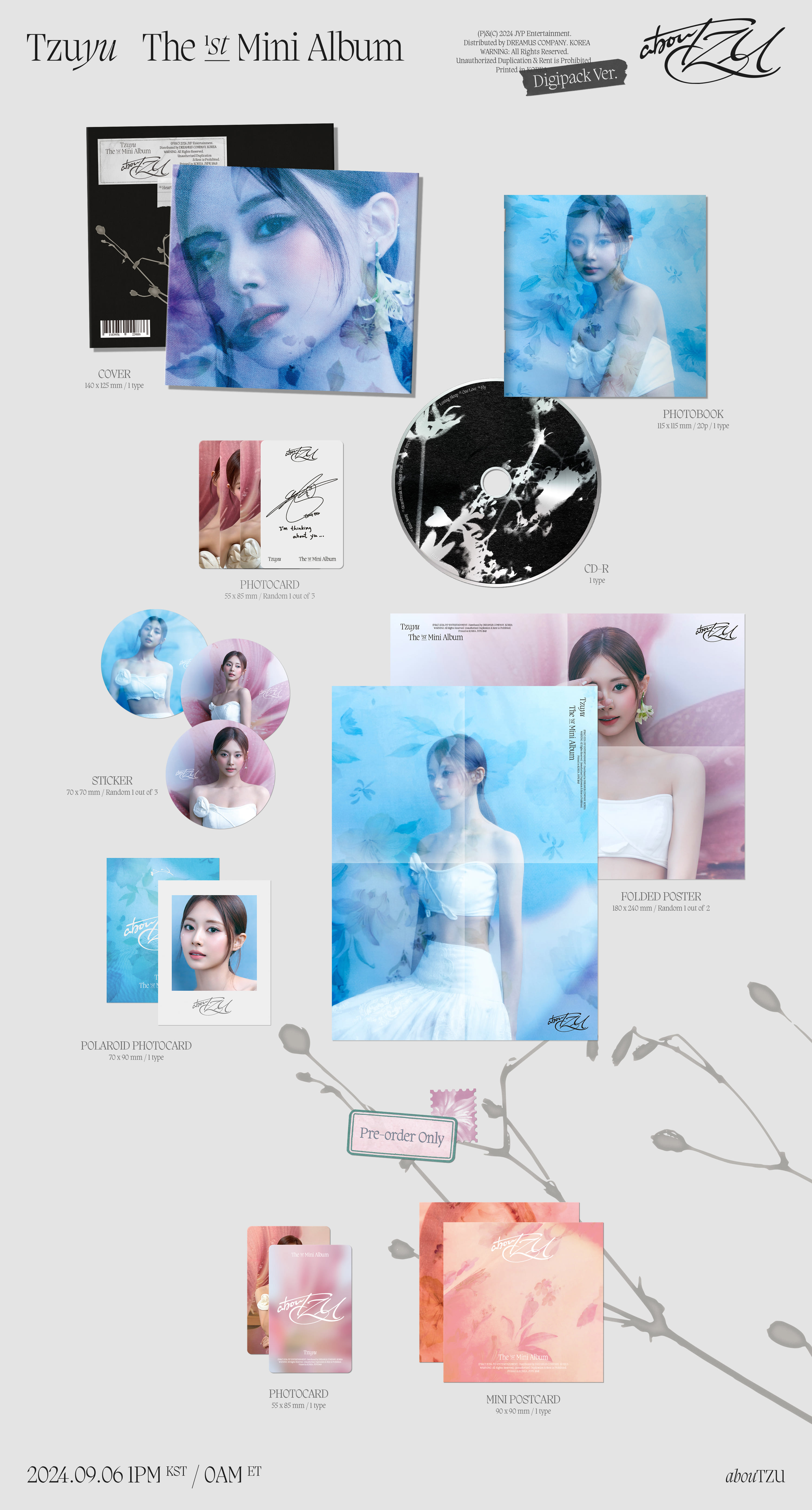 TZUYU (TWICE) - 1ST MINI ALBUM [abouTZU] (Digipack Ver.) 8809954229886
