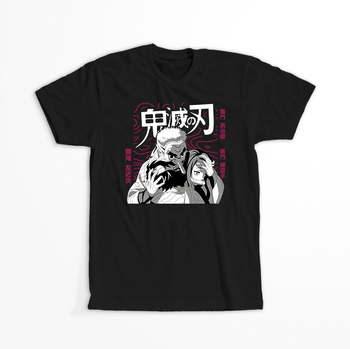 Koszulka Czarna Demon Slayer / Kimetsu no Yaiba / Miecz zabójcy demonów - WYBIERZ KOLOR KOSZULKI I FASON