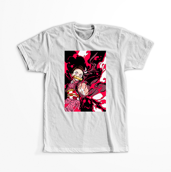 Koszulka Biała Demon Slayer / Kimetsu no Yaiba / Miecz zabójcy demonów - WYBIERZ KOLOR KOSZULKI I FASON