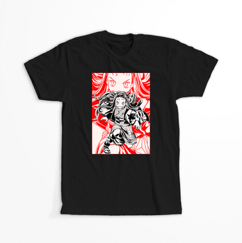 Koszulka Czarna Demon Slayer / Kimetsu no Yaiba / Miecz zabójcy demonów - WYBIERZ KOLOR KOSZULKI I FASON