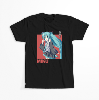 Koszulka Czarna Vocaloid Hatsune Miku - WYBIERZ KOLOR KOSZULKI I FASON