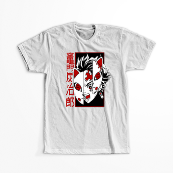 Koszulka Biała Demon Slayer / Kimetsu no Yaiba / Miecz zabójcy demonów - WYBIERZ KOLOR KOSZULKI I FASON