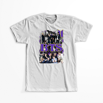 Koszulka Biała BTS - WYBIERZ KOLOR KOSZULKI I FASON