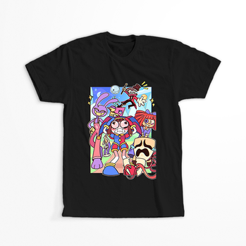 Koszulka Czarna The Amazing Digital Circus / Obłędny Cyfrowy Cyrk - WYBIERZ KOLOR KOSZULKI I FASON