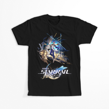 Koszulka  Czarna - Honkai Star Rail  - Dr. Ratio WYBIERZ KOLOR KOSZULKI I FASON