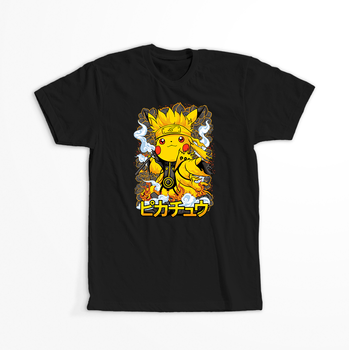 Koszulka Czarna - Pokemon x Naruto - WYBIERZ KOLOR KOSZULKI I FASON