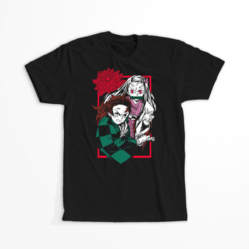 Koszulka Czarna Demon Slayer / Kimetsu no Yaiba / Miecz zabójcy demonów - WYBIERZ KOLOR KOSZULKI I FASON