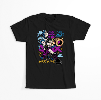 Koszulka Czarna - League of Legends & Arcane - WYBIERZ KOLOR KOSZULKI I FASON