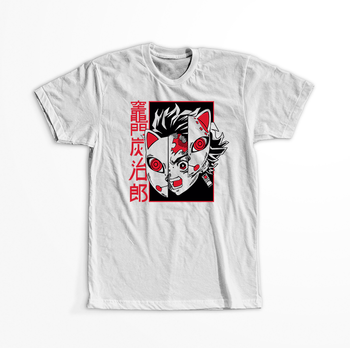 Koszulka Biała Demon Slayer / Kimetsu no Yaiba / Miecz zabójcy demonów - WYBIERZ KOLOR KOSZULKI I FASON