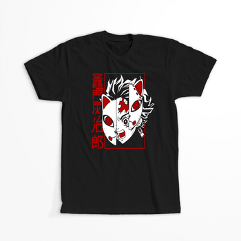 Koszulka Czarna Demon Slayer / Kimetsu no Yaiba / Miecz zabójcy demonów - WYBIERZ KOLOR KOSZULKI I FASON