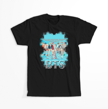 Koszulka Czarna BTS - WYBIERZ KOLOR KOSZULKI I FASON