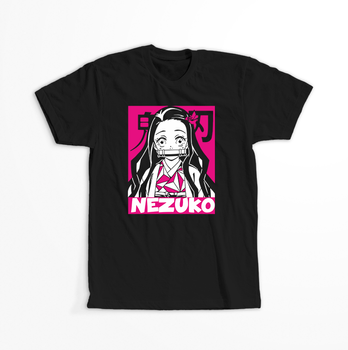 Koszulka Czarna Demon Slayer / Kimetsu no Yaiba / Miecz zabójcy demonów - WYBIERZ KOLOR KOSZULKI I FASON