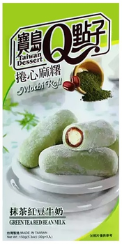 Green Tea Red Bean Milk Mochi Roll