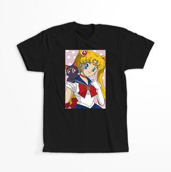 Koszulka Czarna  - Czarodziejka z księżyca / Sailor Moon - WYBIERZ KOLOR KOSZULKI I FASON