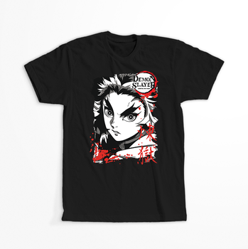 Koszulka Czarna Demon Slayer / Kimetsu no Yaiba / Miecz zabójcy demonów - WYBIERZ KOLOR KOSZULKI I FASON